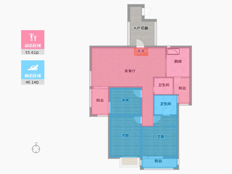 云南省-昆明市-耀兴枫丹白露-97.85-户型库-动静分区