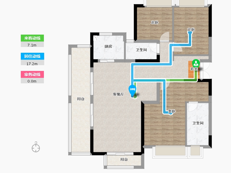 云南省-昆明市-世博生态城鸣凤邻里-113.90-户型库-动静线