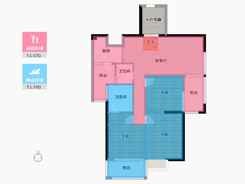 云南省-昆明市-耀兴枫丹白露-96.02-户型库-动静分区