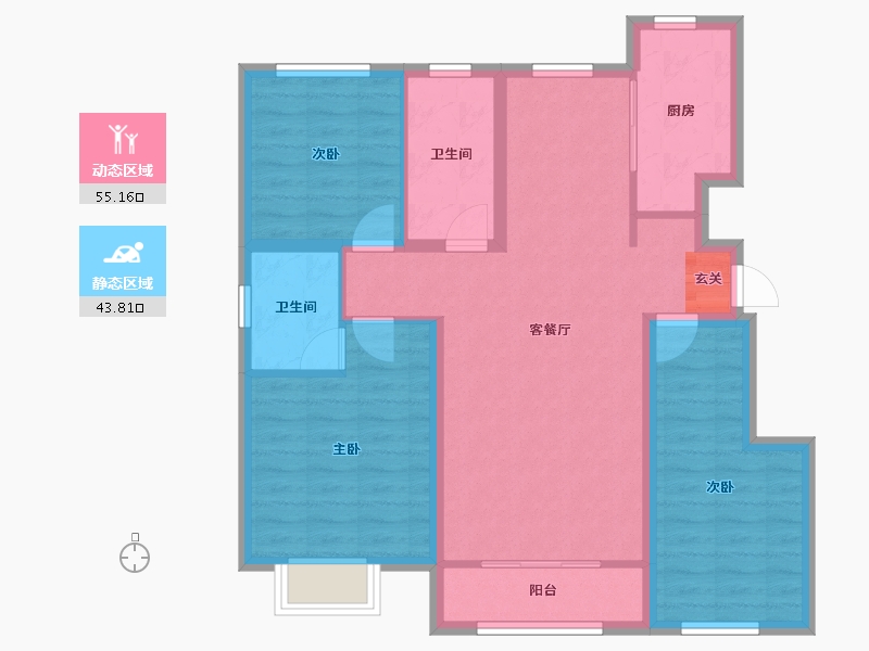 河北省-唐山市-金山盛和-88.34-户型库-动静分区