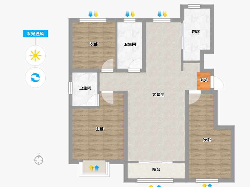 河北省-唐山市-金山盛和-88.34-户型库-采光通风