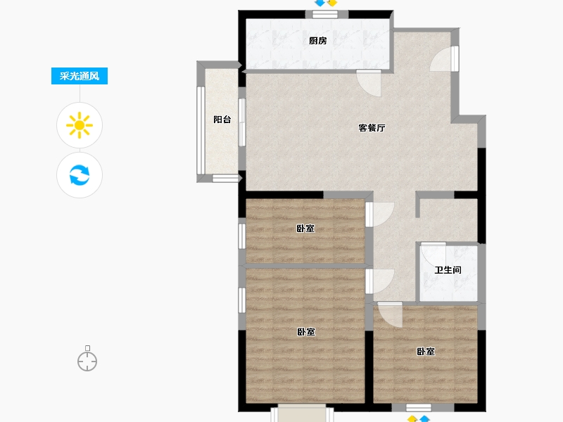 辽宁省-鞍山市-兴东领世郡-86.07-户型库-采光通风