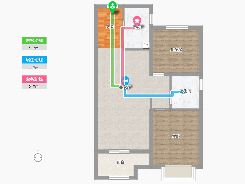 河北省-廊坊市-新空港孔雀城天玺-68.10-户型库-动静线