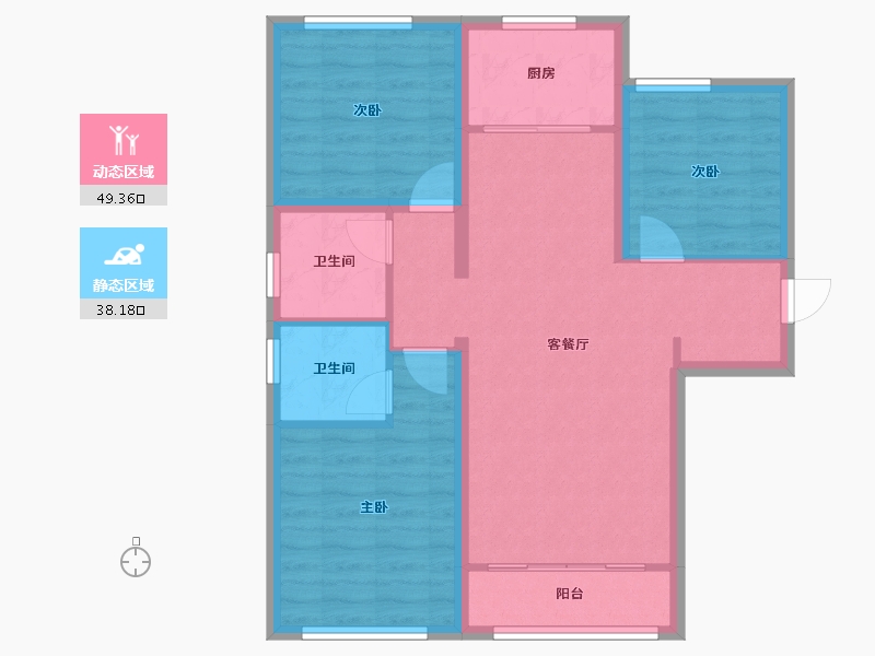 内蒙古自治区-呼和浩特市-俪城时尚广场-78.18-户型库-动静分区