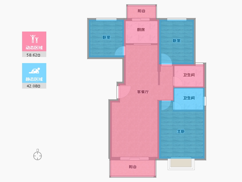 河北省-保定市-京南一品三期-90.66-户型库-动静分区