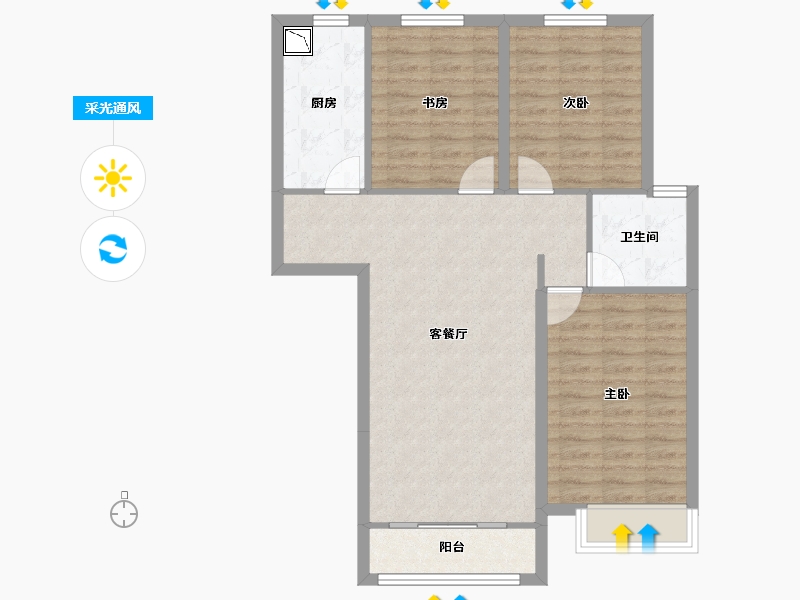 内蒙古自治区-呼和浩特市-铁骑·华府-83.06-户型库-采光通风