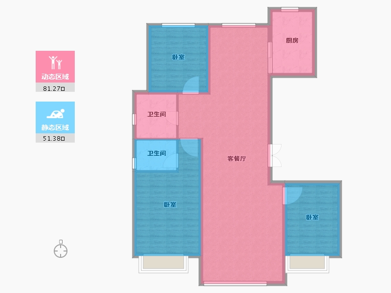 内蒙古自治区-包头市-方兴·衛仕府-121.00-户型库-动静分区