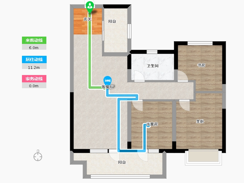 河北省-廊坊市-新空港孔雀城领航国际-82.10-户型库-动静线