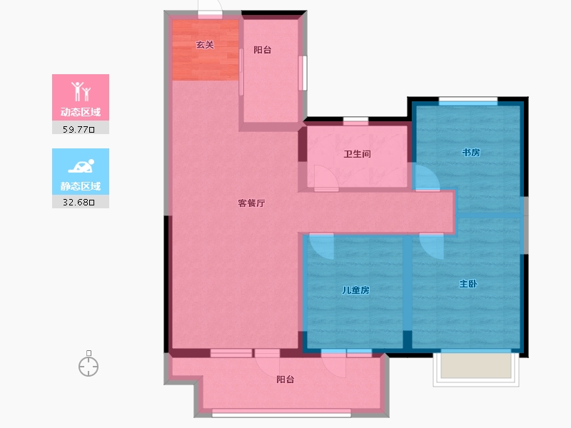 河北省-廊坊市-新空港孔雀城领航国际-82.10-户型库-动静分区