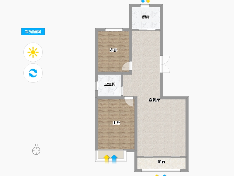 内蒙古自治区-呼和浩特市-铁骑·华府-76.43-户型库-采光通风