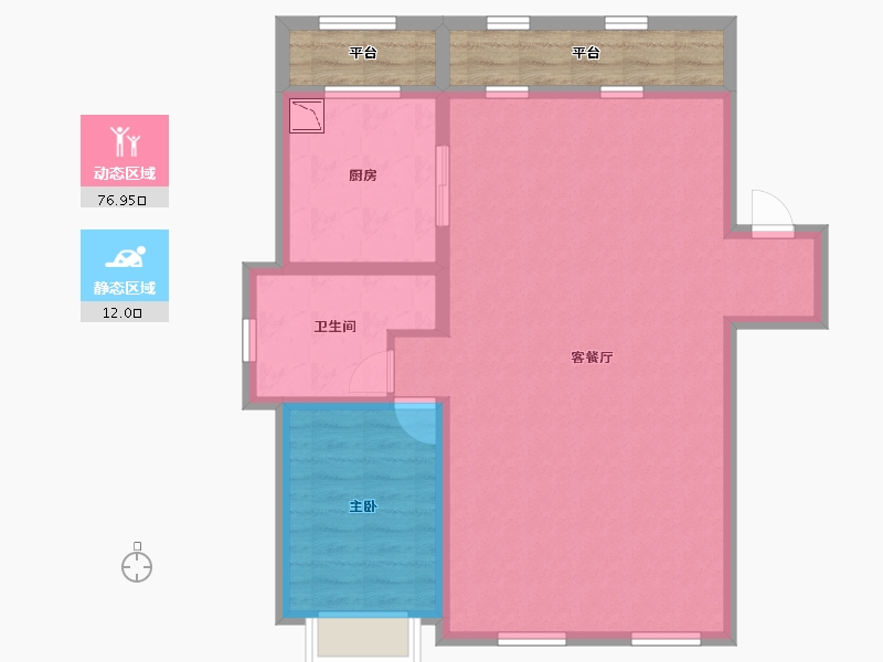 内蒙古自治区-呼和浩特市-香墅嶺·西区-89.12-户型库-动静分区