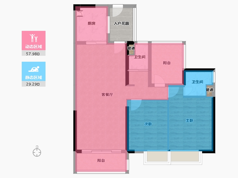 广西壮族自治区-梧州市-太平碧桂园-82.68-户型库-动静分区