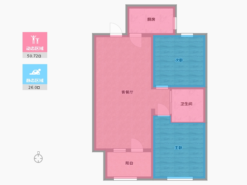 河北省-廊坊市-荣盛阿尔卡迪亚龙河花语-68.50-户型库-动静分区