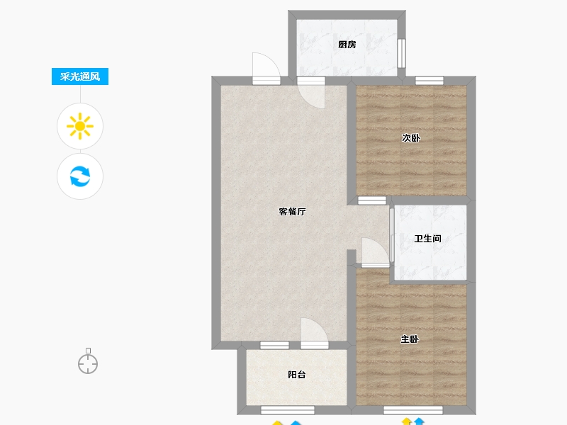 河北省-廊坊市-荣盛阿尔卡迪亚龙河花语-68.50-户型库-采光通风