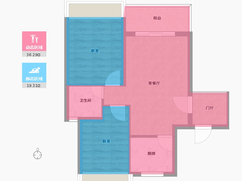 贵州省-安顺市-杨湖豪庭-49.65-户型库-动静分区