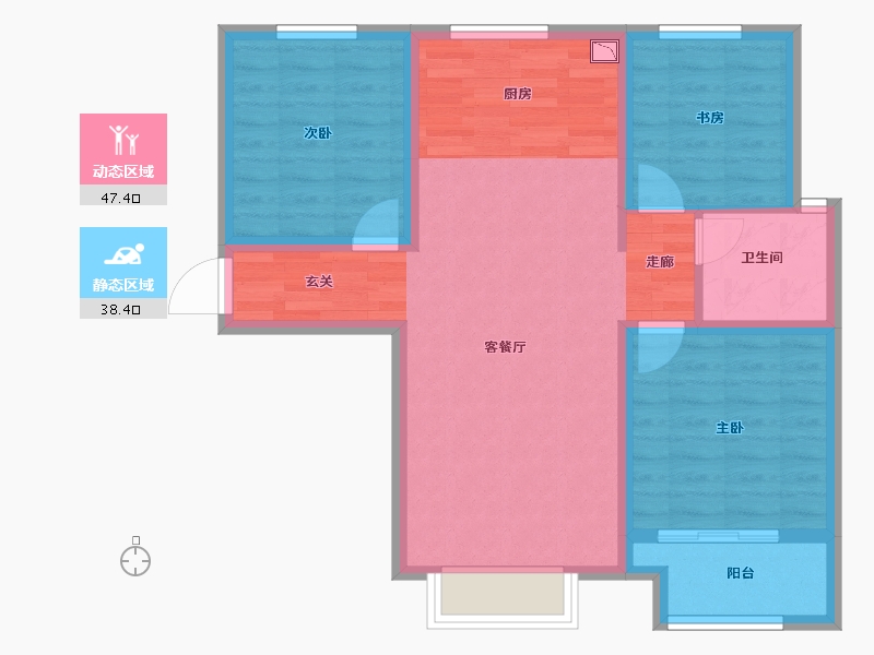 河北省-石家庄市-帝华鸿府-76.47-户型库-动静分区