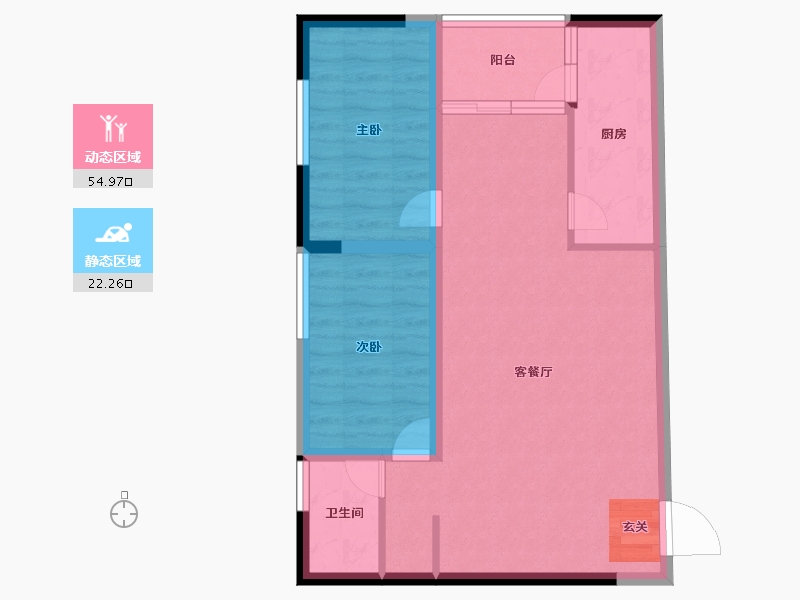 云南省-昆明市-耀兴枫丹白露-69.20-户型库-动静分区