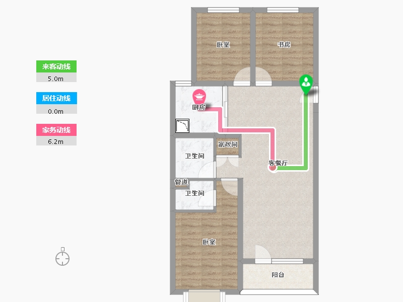 山西省-太原市-万科如园-77.32-户型库-动静线