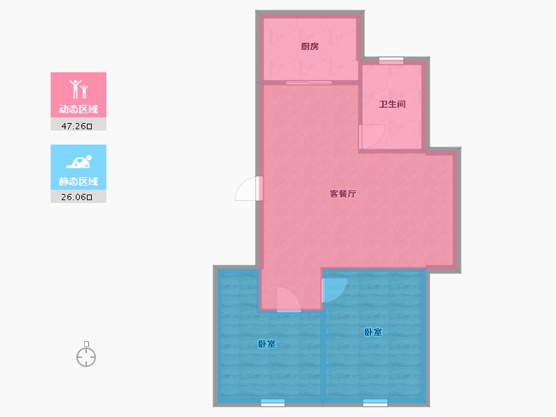 北京-北京市-金鼎龙湾二期-67.02-户型库-动静分区