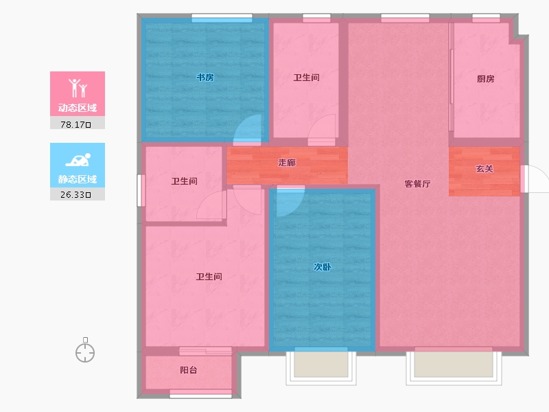 河北省-石家庄市-帝华鸿府-93.26-户型库-动静分区