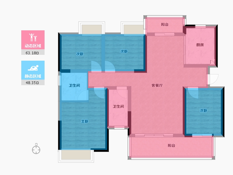 广西壮族自治区-梧州市-滨江学府-98.71-户型库-动静分区