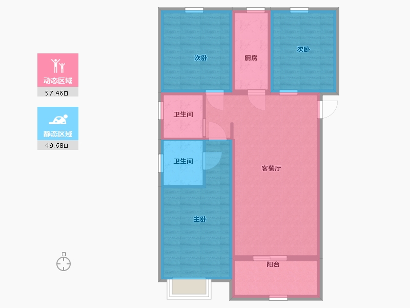 河北省-石家庄市-林荫春天-96.00-户型库-动静分区