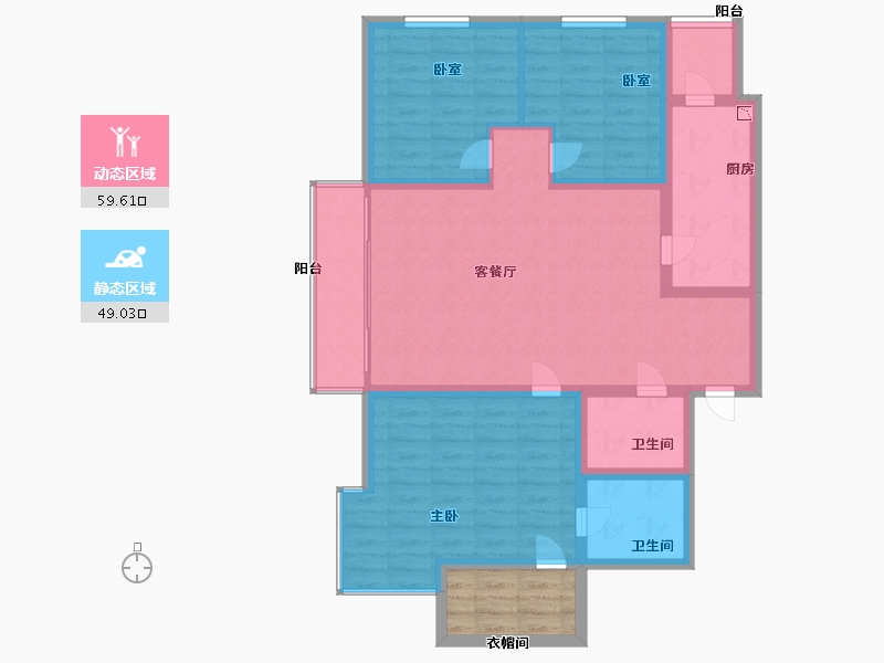 内蒙古自治区-呼和浩特市-陶然巷-101.99-户型库-动静分区