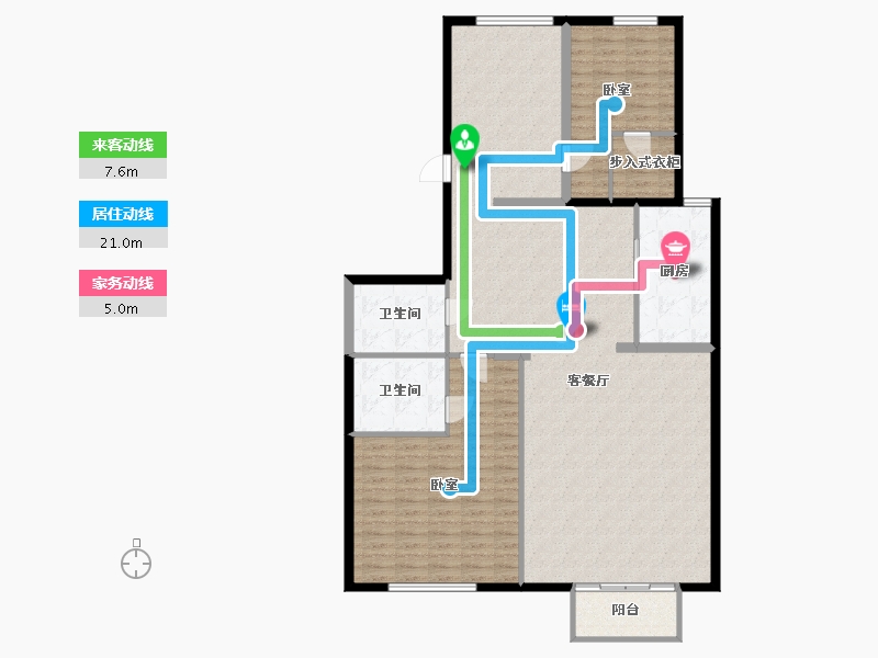 内蒙古自治区-鄂尔多斯市-春阳家园商住小区-140.64-户型库-动静线