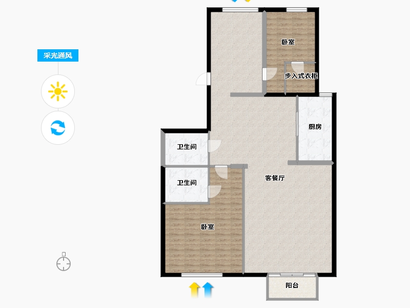 内蒙古自治区-鄂尔多斯市-春阳家园商住小区-140.64-户型库-采光通风