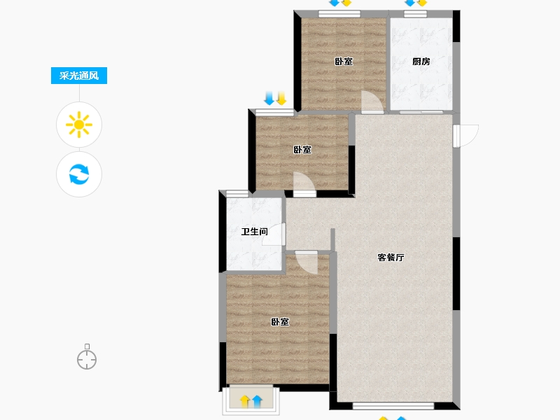 内蒙古自治区-通辽市-通辽恒大御景天下-87.95-户型库-采光通风