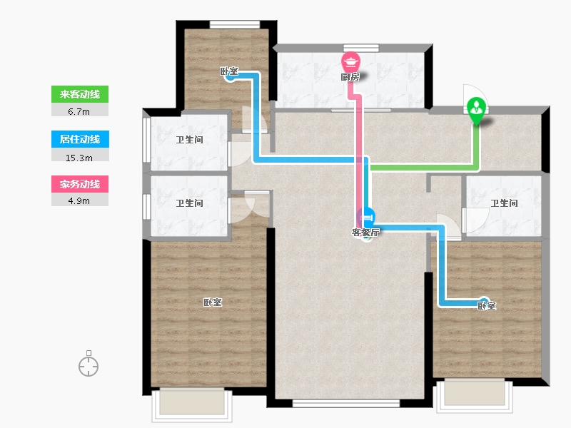 内蒙古自治区-通辽市-通辽恒大御景天下-113.34-户型库-动静线