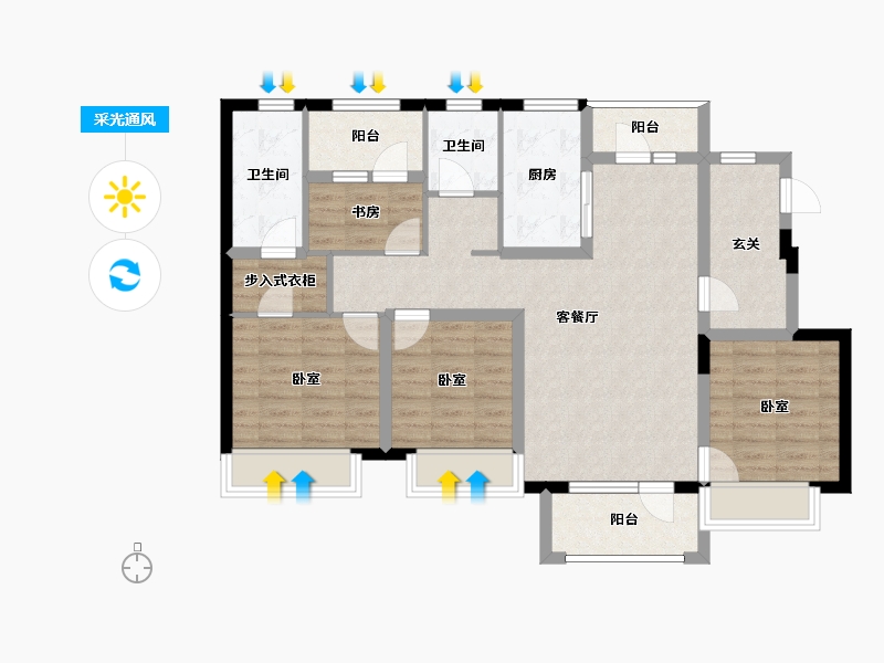 辽宁省-大连市-招商海德学府-99.48-户型库-采光通风