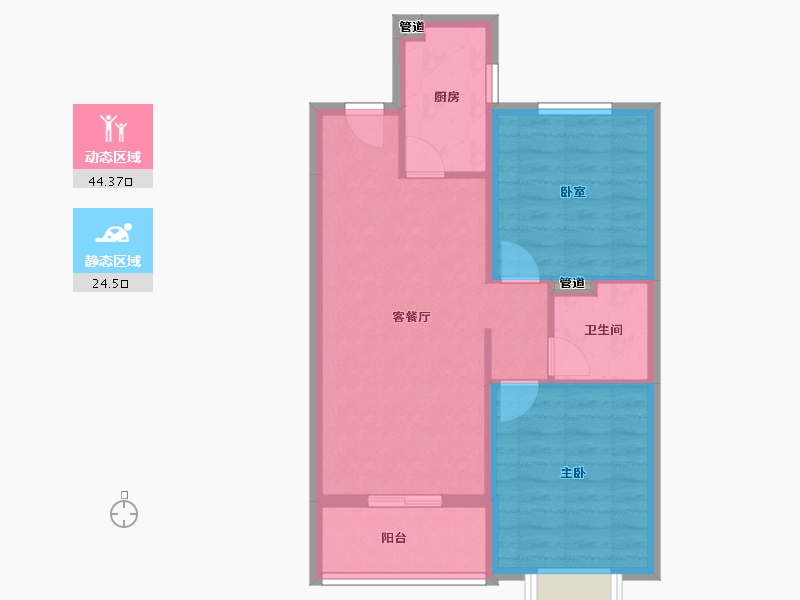 山西省-太原市-阳光城文澜府-61.73-户型库-动静分区