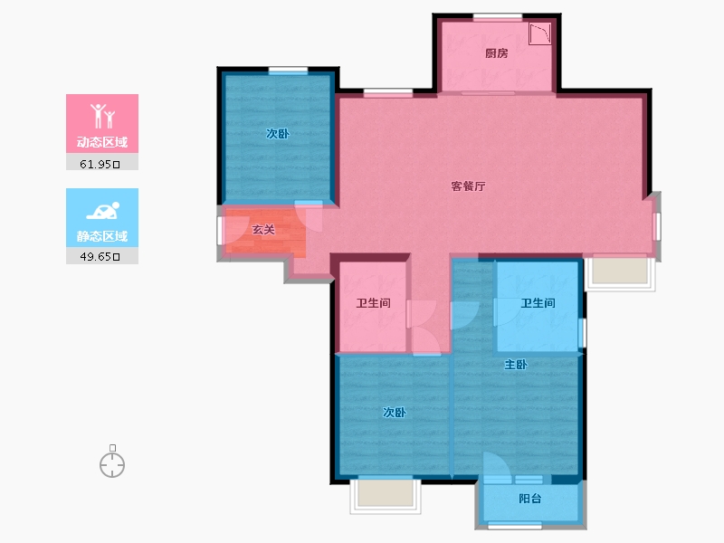 河北省-廊坊市-五矿万科哈洛小镇-100.00-户型库-动静分区