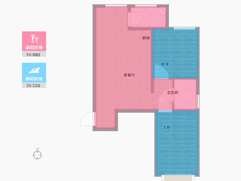 内蒙古自治区-呼和浩特市-陶然巷-73.01-户型库-动静分区