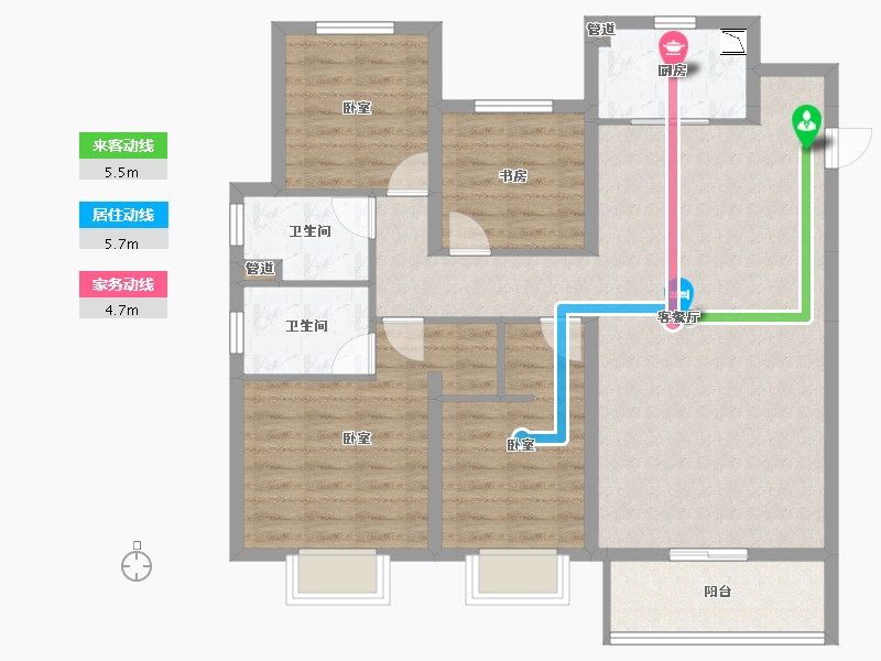 山西省-太原市-阳光城文澜府-101.98-户型库-动静线