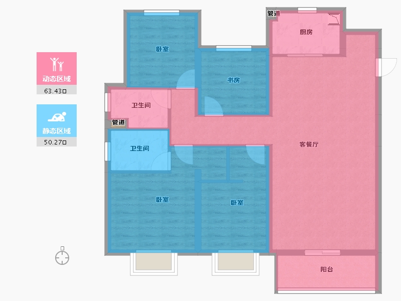 山西省-太原市-阳光城文澜府-101.98-户型库-动静分区