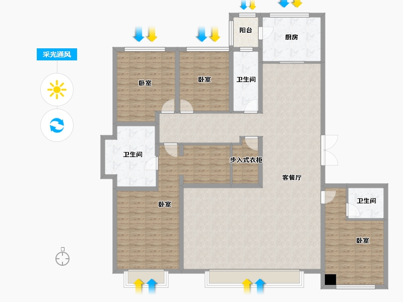 山西省-太原市-中国铁建·花语堂-182.17-户型库-采光通风