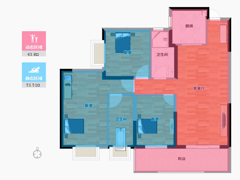 云南省-昆明市-招商依湾郡-106.38-户型库-动静分区