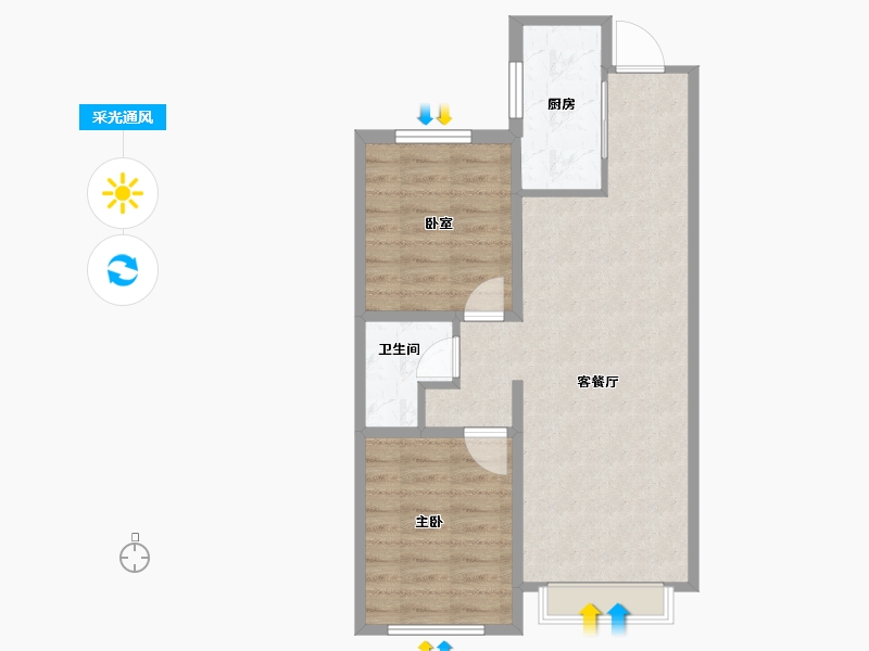 河北省-石家庄市-枫悦园-60.07-户型库-采光通风