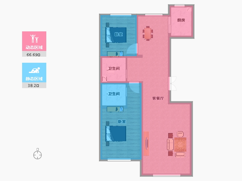 内蒙古自治区-包头市-九原河景-94.00-户型库-动静分区