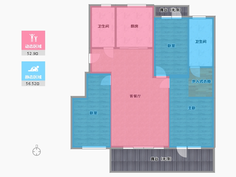 辽宁省-丹东市-世景芳华-116.56-户型库-动静分区