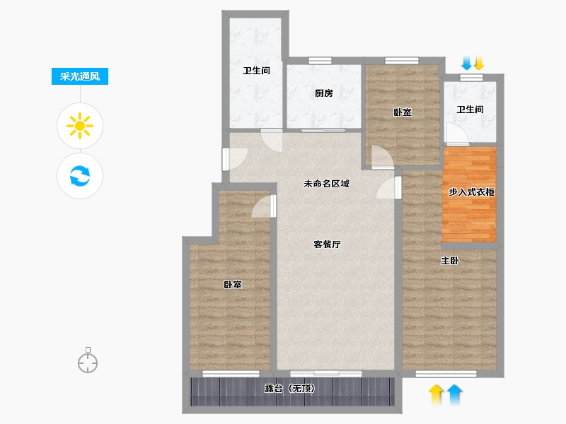 辽宁省-丹东市-世景芳华-108.13-户型库-采光通风