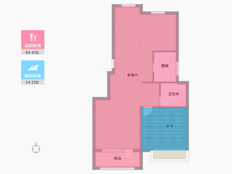 辽宁省-大连市-中海牧雲山-76.00-户型库-动静分区