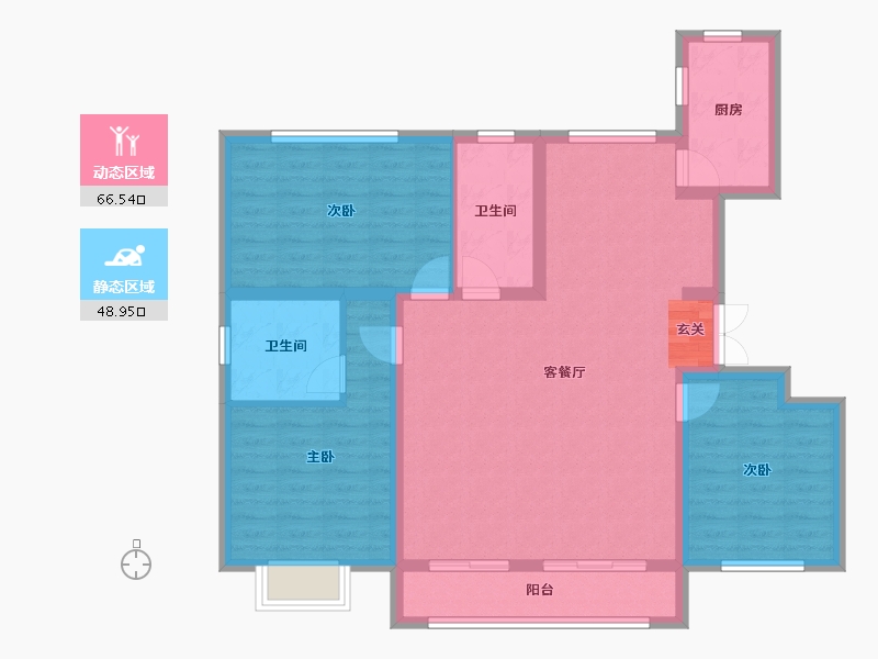 河北省-唐山市-金山盛和-103.93-户型库-动静分区