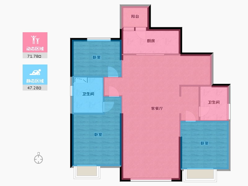 内蒙古自治区-通辽市-通辽恒大御景天下-108.08-户型库-动静分区