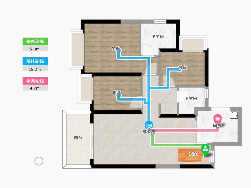 四川省-成都市-大理雅美湾-74.06-户型库-动静线