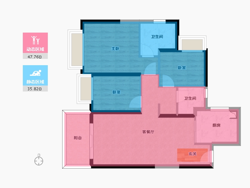 四川省-成都市-大理雅美湾-74.06-户型库-动静分区