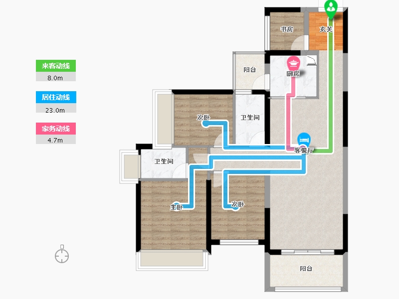 云南省-曲靖市-沁湾铭园-96.90-户型库-动静线