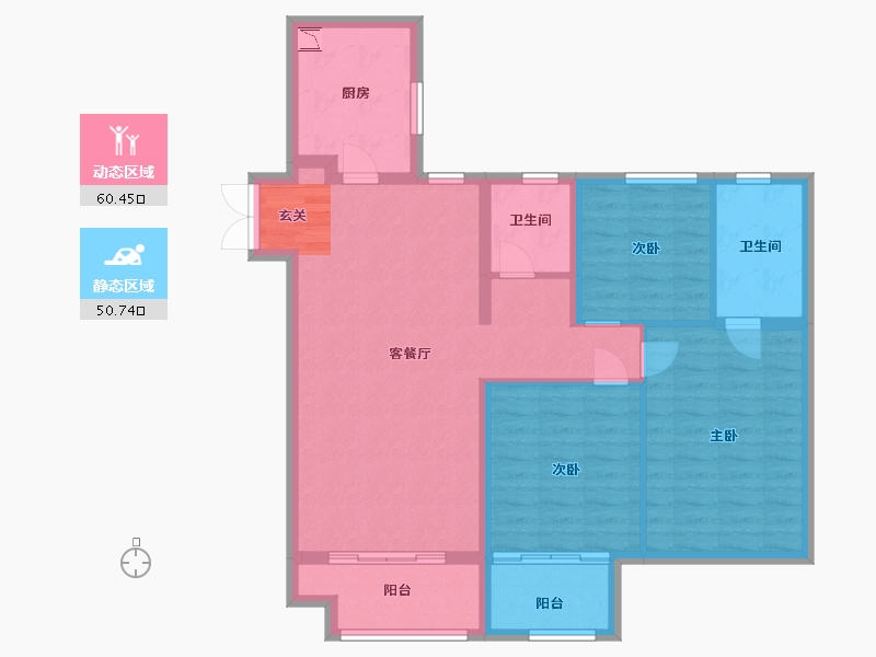 河北省-廊坊市-远洋琨庭-100.00-户型库-动静分区